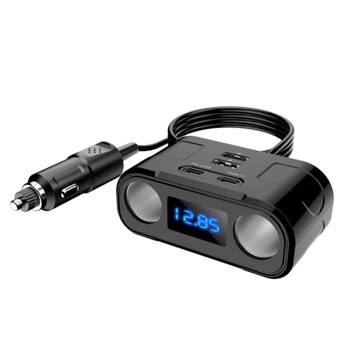 주닉스 차량용 스마트 멀티 충전기 스마트 전기 라이터 USBA TYPEC 차량용 고속 충전기, 단일상품