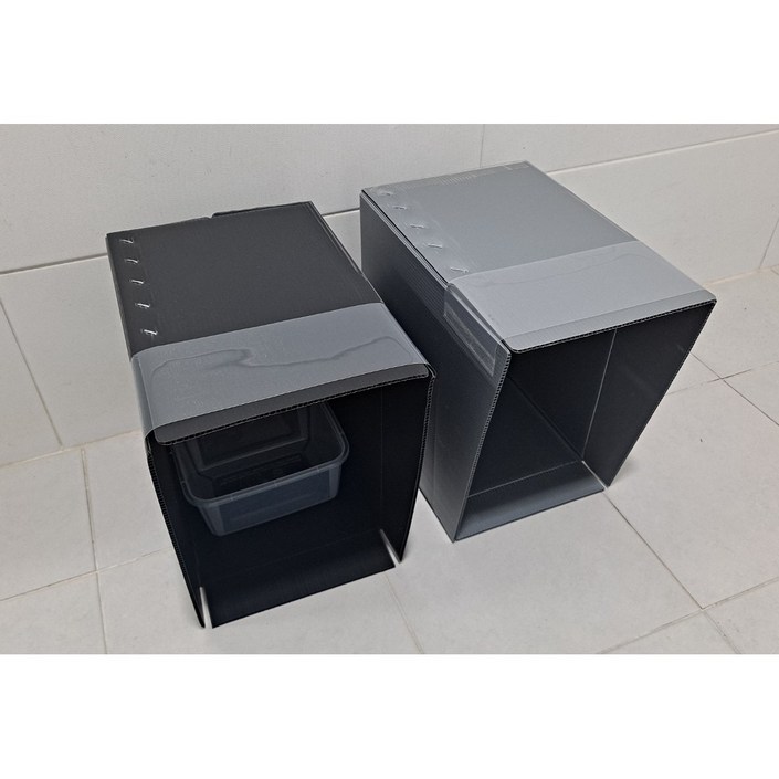 받침대포함 소형급식소  은색 검정 길고양이급식소