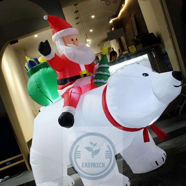 포근한잡화점 1.7m LED 대형에어벌룬 산타&하얀곰 매장크리스마스장식 교회크리스마스장식