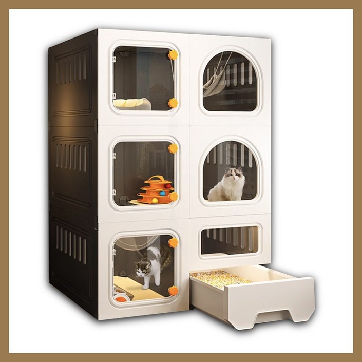 냥냥캉스 고양이 호텔 고양이 격리장 케이지 원룸 캣빌라 고양이집 아파트 숨숨집 펜스 반려묘 벨라시엘