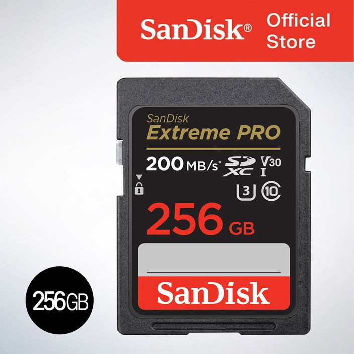 샌디스크코리아 공식인증정품 SD메모리카드 SDXC Extreme Pro 익스트림 프로 UHS-I SDXXD 256GB