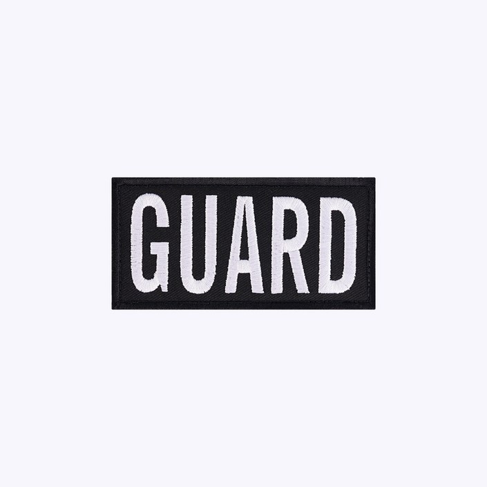 GUARD 검정흰색 BW105 오버로크 벨크로 마크 약장 와펜 자수 가드 안전 보안 경호 GUARD 검정흰색 BW105 오버로크 벨크로 마크 약장 와펜 자수 가드 안전 보안 경호