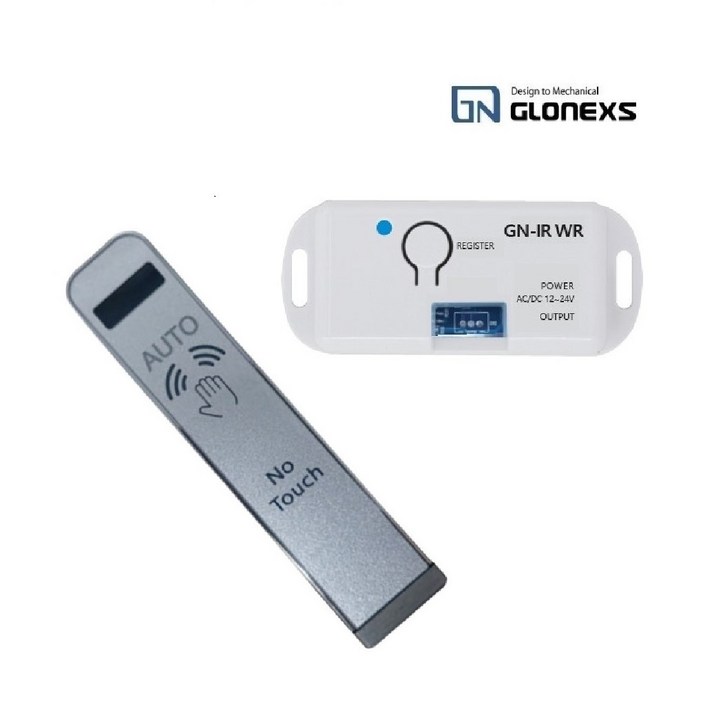 HKT GNIR WR Mini 무선스위치 근접센서 IR 송수신기 자동문열림 출입문 퇴실 버튼 적외선 글로넥스, 1세트
