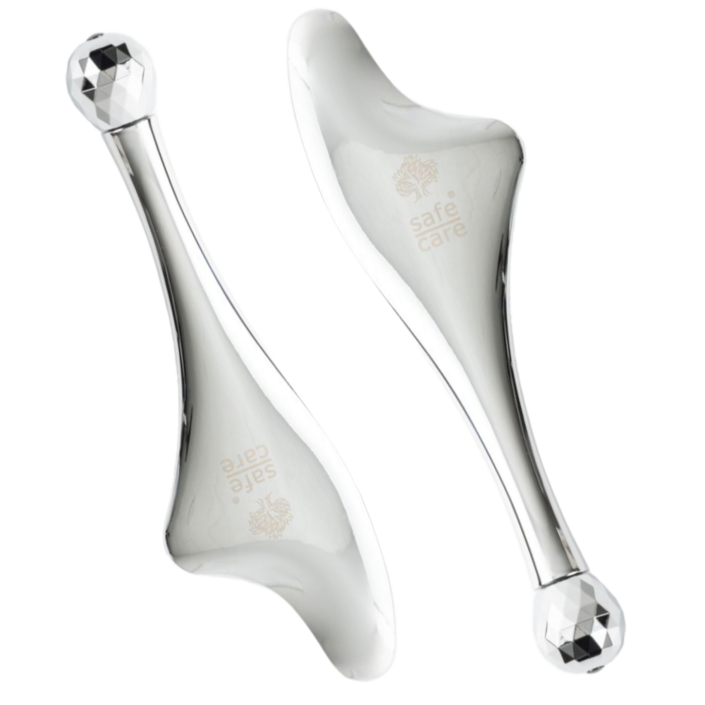 승모근괄사 괄사마사지기 두피 바디 얼굴 괄사 하트 롤러 괄사, 2개, 하트 롤러괄사 벨벳 주머니 포함