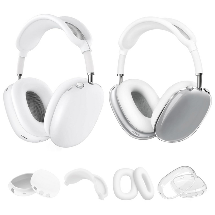 모이모 31 에어팟 맥스 프리미어 투명 실리콘 케이스 이어캡 파우치, 화이트 31