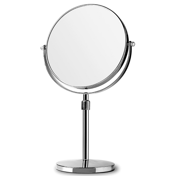 리빙픽 회전 양면 조절형 3배 확대 8인치 탁상용 화장거울, 실버
