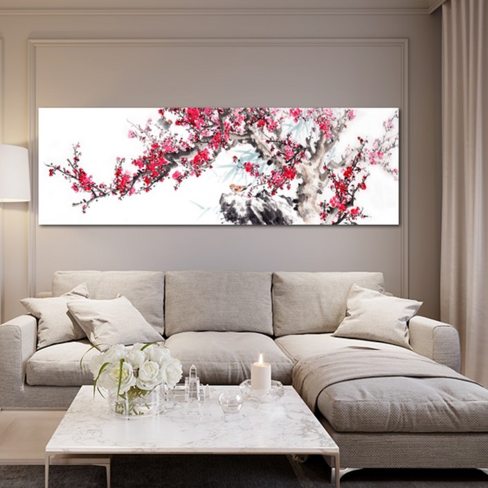 갤러리츠 돈들어오는 화조도 꽃 생기 그림 애정운 동양화 침실 안방 풍수 인테리어