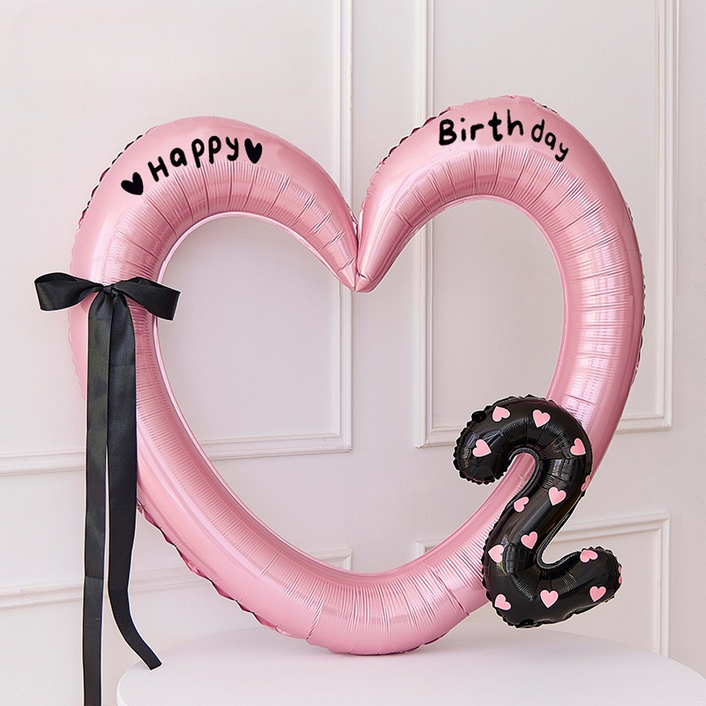 소아르 대형 생일 하트풍선 숫자 세트