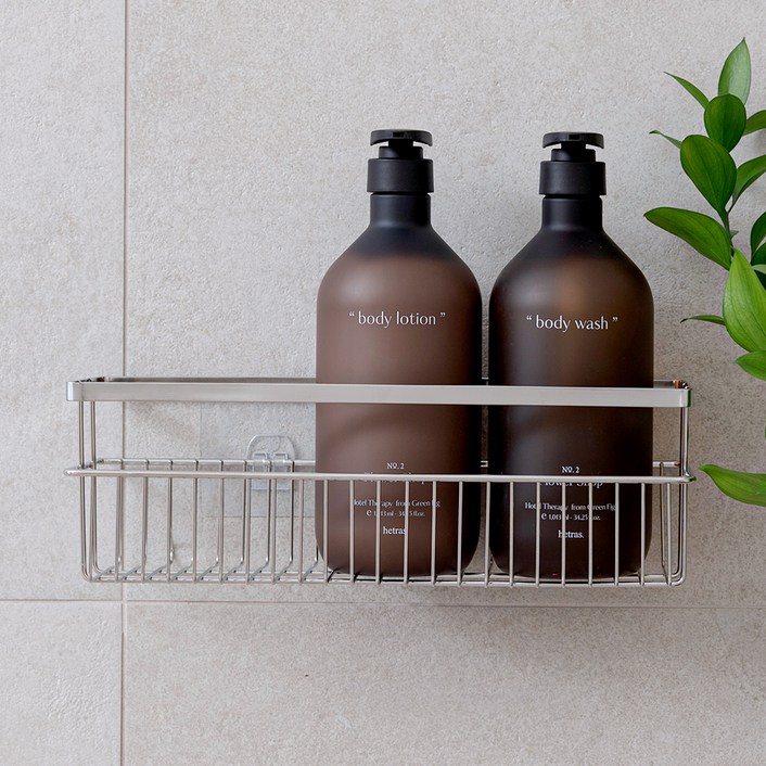 스파이더락 무타공 스마트접착 욕실선반