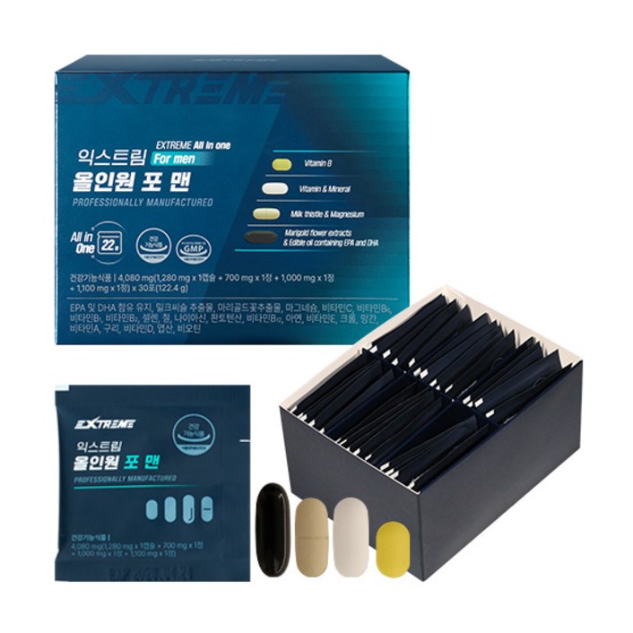 익스트림 올인원 포 맨 멀티비타민, 30회분, 1개
