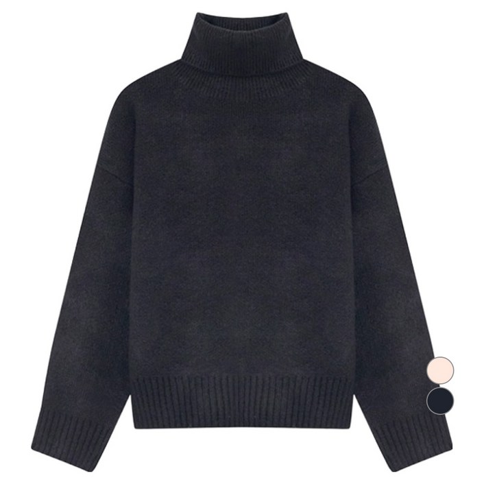 올리브데올리브 여성용 베이직 목폴라 니트