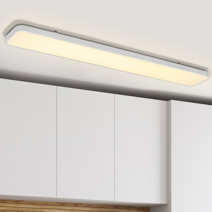 원하 플리커프리 삼색변환 밝기조절 LED 75W 미러 주방 천장등, 리모컨, 화이트