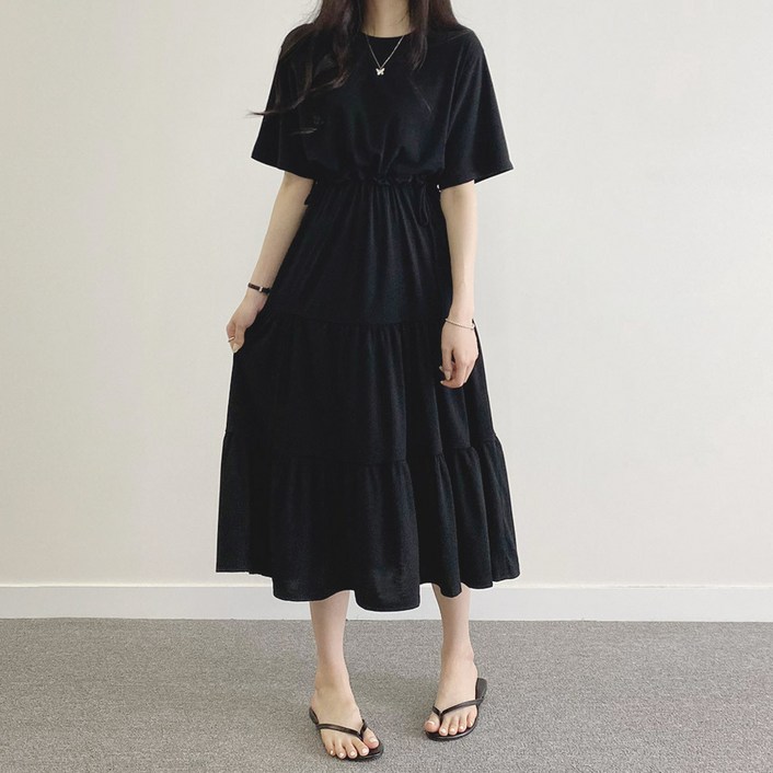 위드후이린 찰랑이 스판 캉캉 롱 원피스