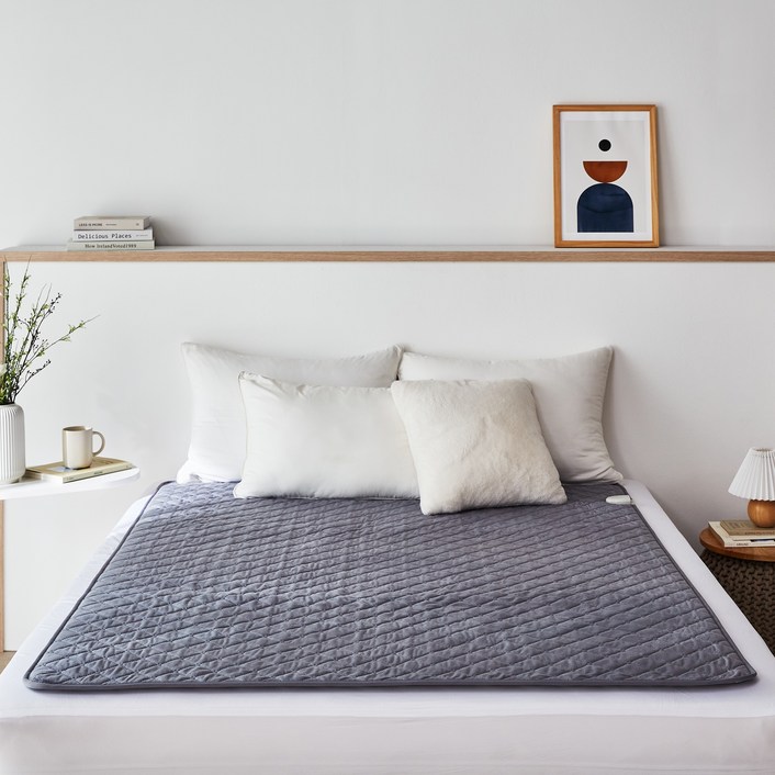 신규출시한일의료기 초극세사 프리미엄 탄소열선 전기요 그레이, 싱글100x180cm