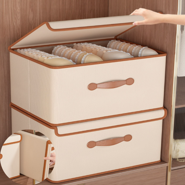 디오벨러 대용량 접이식 다용도 수납 정리함, 2개, 베이지