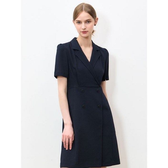 [백화점] 리스트 [하프클럽] 격식있는 더블 브레스트 반팔 원피스 (택가격 338000원) 134720