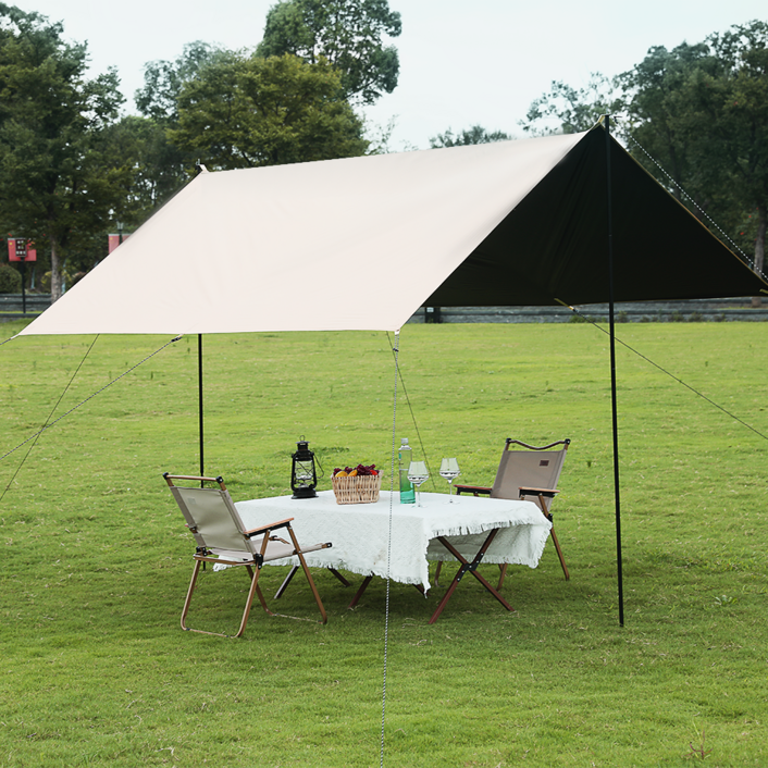 타프 방수 옥스포드 블랙 코팅 210D 캠핑용 천막 아이보리