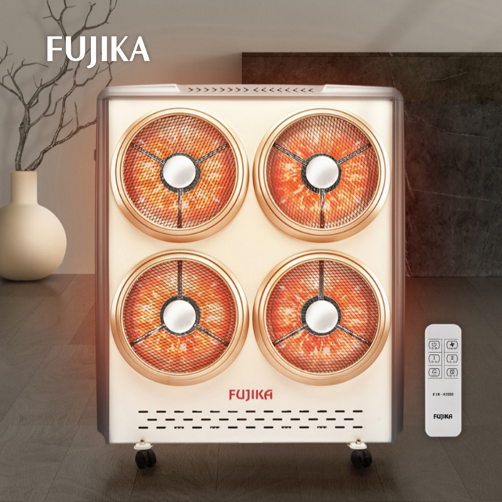 후지카 국산 하이라이트 온풍히터 4구 대형 전기난로, FJKH4000, 혼합색상