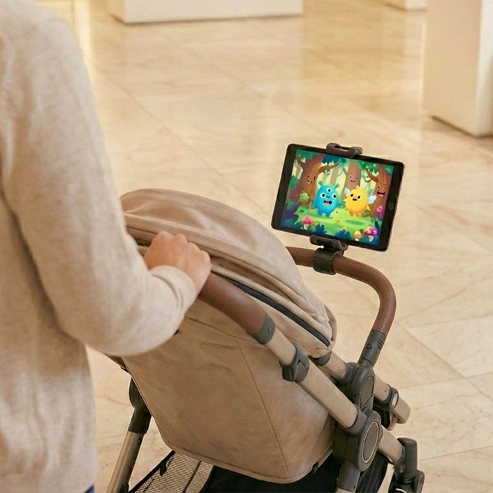 네바스 유모차 홈트 실내자전거 런닝머신 핸드폰 태블릿 거치대