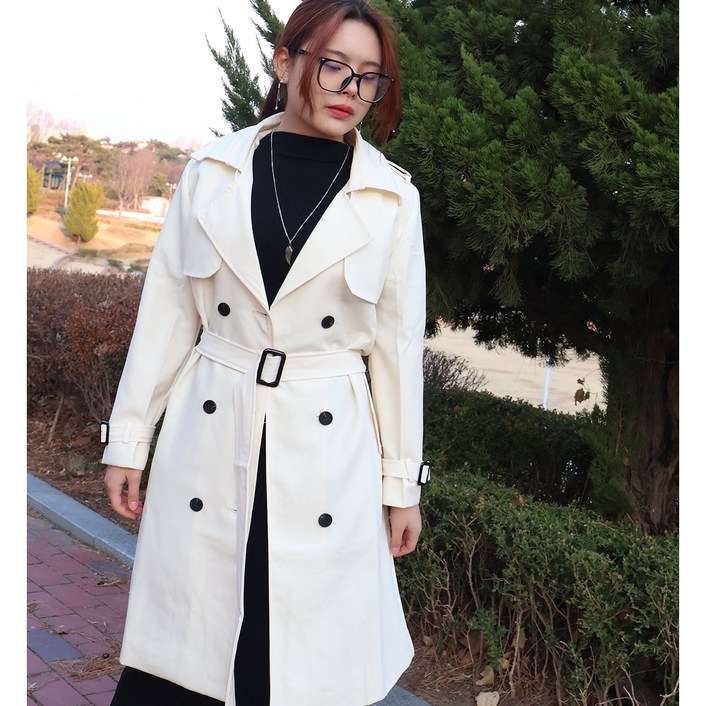 여성 캐주얼 트렌디 데일리 숏 봄 트렌치