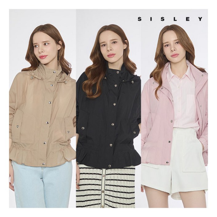 [시슬리] () 25SS 여성 셔링 시어 자켓