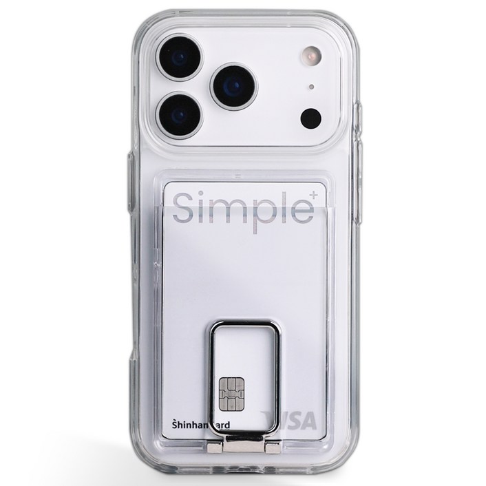 끼움 변색 없는 가로 세로 스탠드 링 슬림 카드 2장 투명 아이폰 호환 케이스