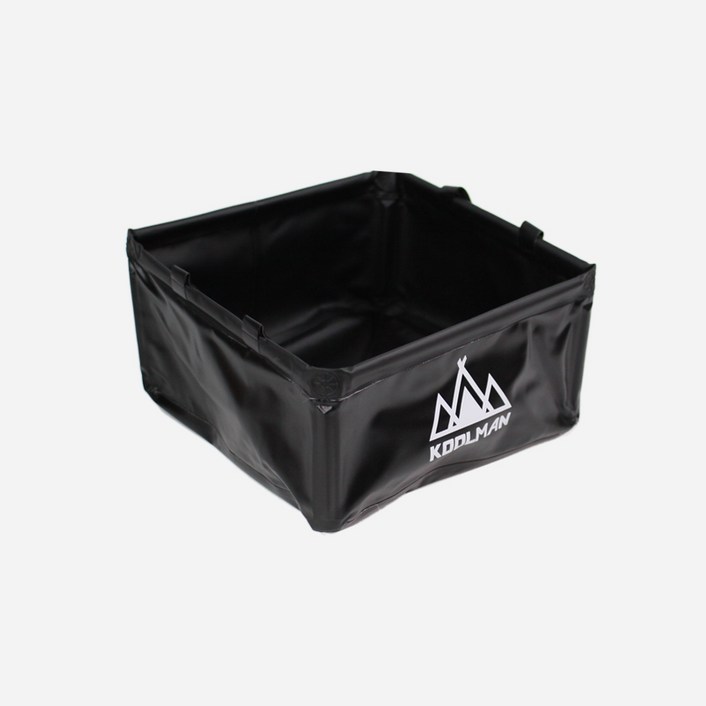 KOOLMAN쿨맨 다용도 캠핑 설거지통 20L, 접이식 설거지통  블랙사각형