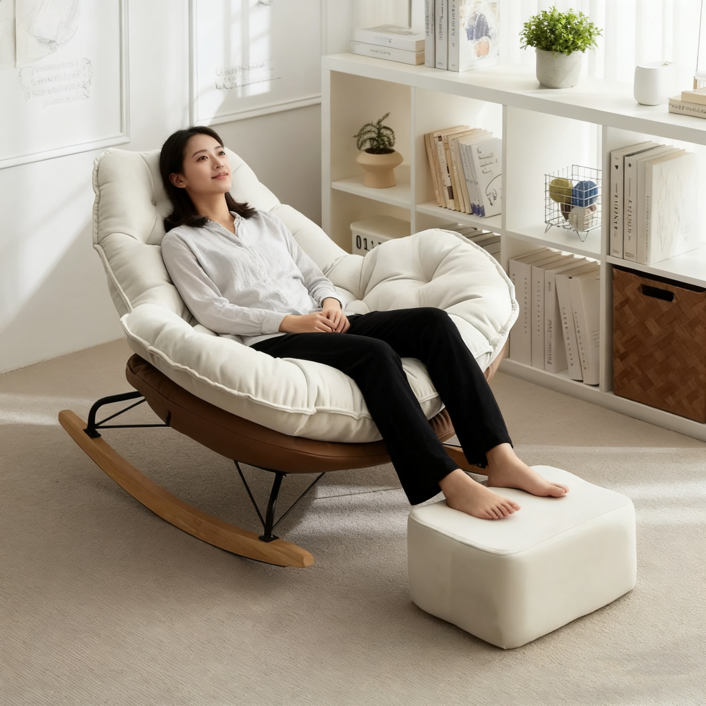 FONOW 1인용리클라이너 쇼파 발받침 포함 편안한 쇼파 흔들의자 거실 가정용