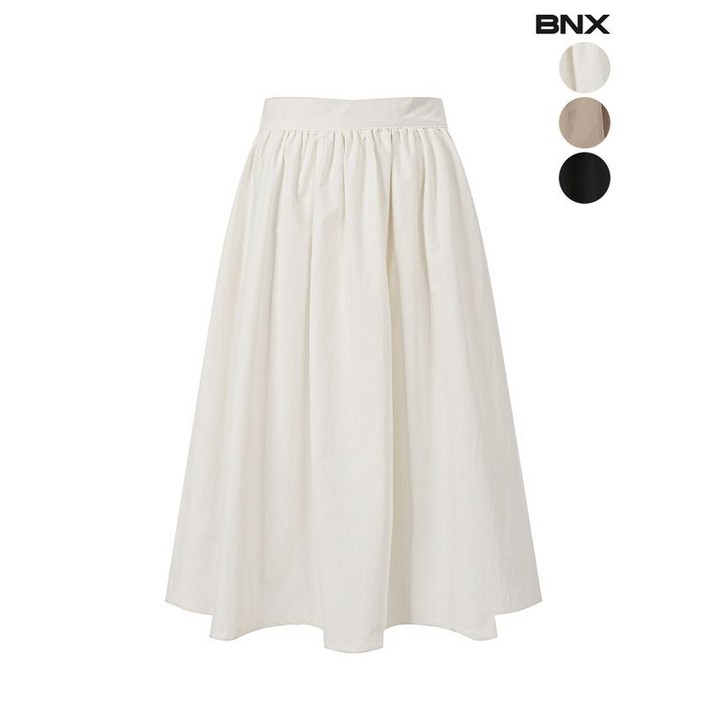 BNX 여성 뒷밴딩 썸머 미디 스커트