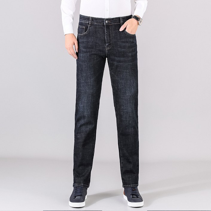 남자 청바지 2022 가을/겨울 스트레이트 허리 스트레치 데님 바지 남자 비즈니스 청바지 5689