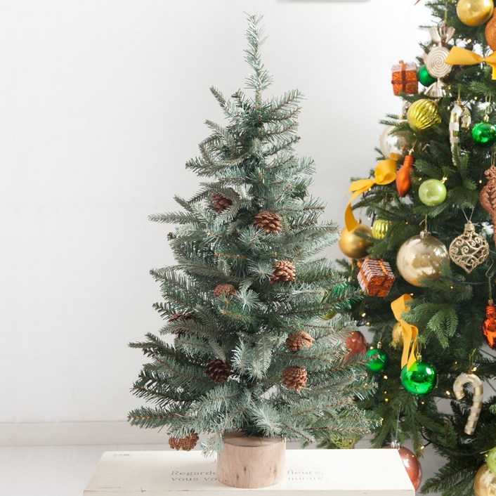 고급그레이 솔방울 트리 75cm 크리스마스 나무 TRHMES, 미니트리
