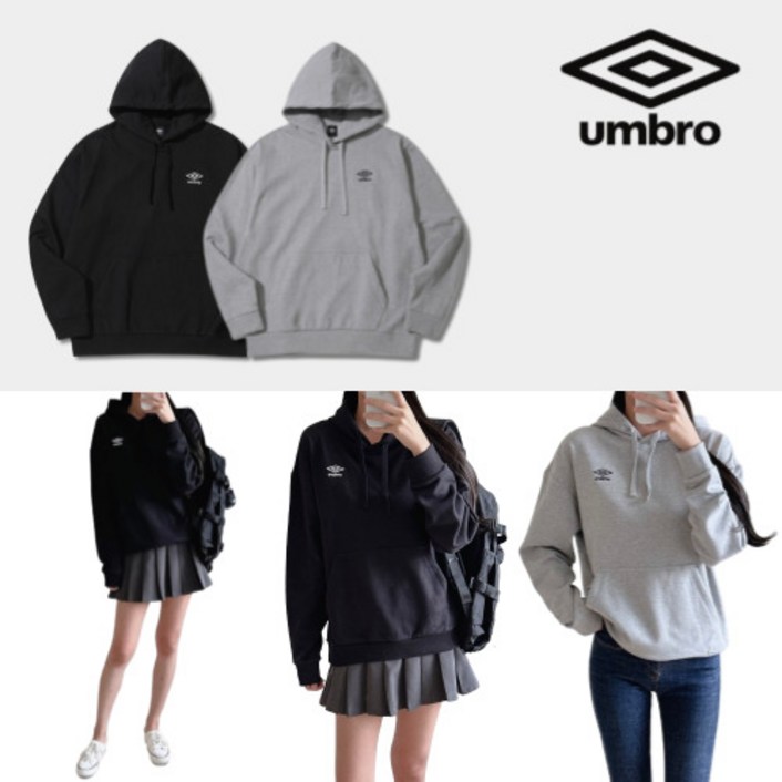 국내매장정품 엄브로 남녀공용 후드티 오버핏 맨투맨 에센셜 스몰로고 봄 가을 겨울 티셔츠 후디 트레이닝복 캐주얼 코디