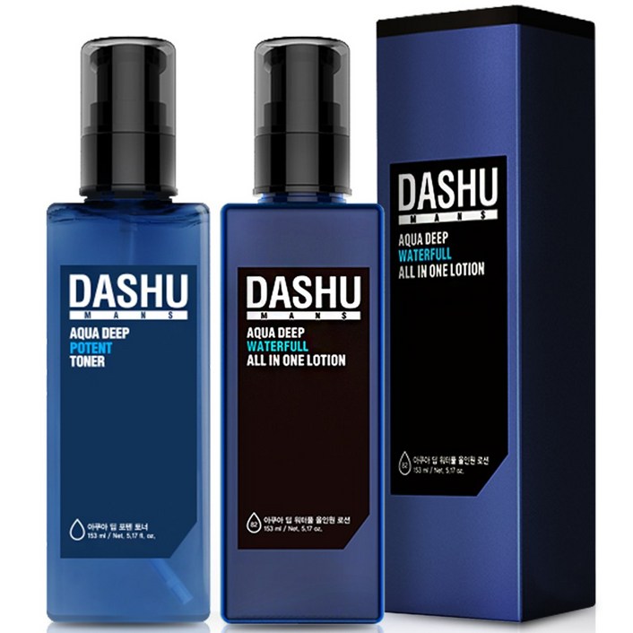 다슈 맨즈 아쿠아 딥 포텐 토너 153ml  워터풀 올인원 로션 153ml, 1세트