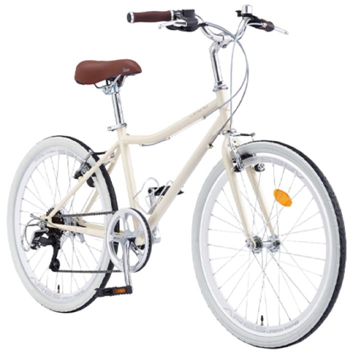 삼천리 2025 완조립 60.96cm(24인치) 아레스 7단 초등학생 주니어 클래식 하이브리드 자전거, 라이트아이보리