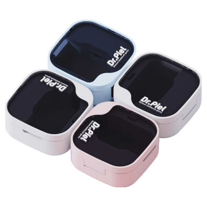 방수되는 칫솔 히팅건조 살균기 닥터피엘 올뉴큐빙 2개 (IPX7 인증), 퓨어 화이트 + 스카이 블루