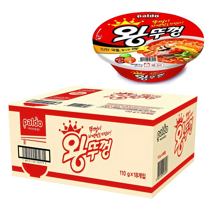 왕뚜껑 컵라면 110g, 18개