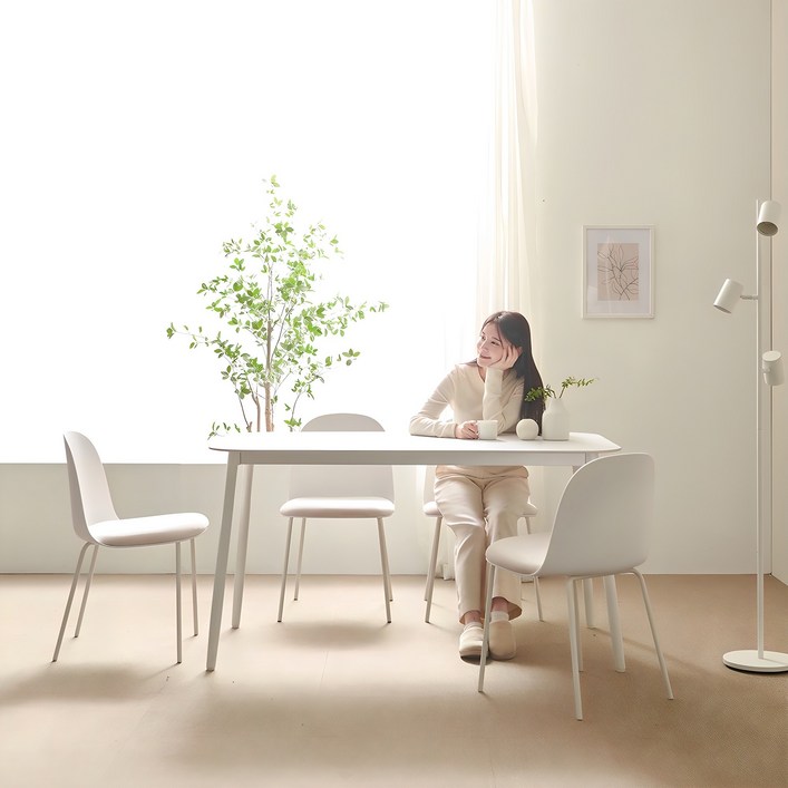 보니애가구 나탈리 포세린 세라믹 1400 식탁  의자 세트 4인용 방문설치