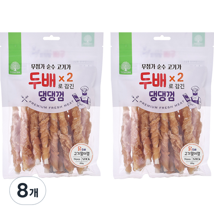 더내추럴 강아지 두배 고기많은 댕댕껌 스틱 14p, 치킨, 210g, 8개