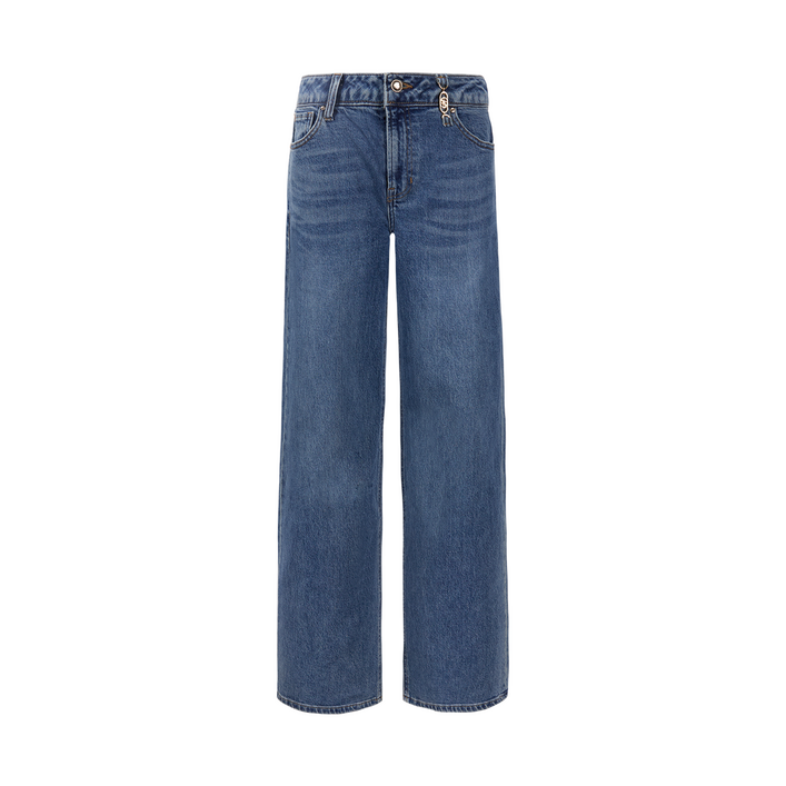 게스 여성용 벨트고리 금속장식 와이드 팬츠 미디엄블루 사계절용  YO3D6105MBL2