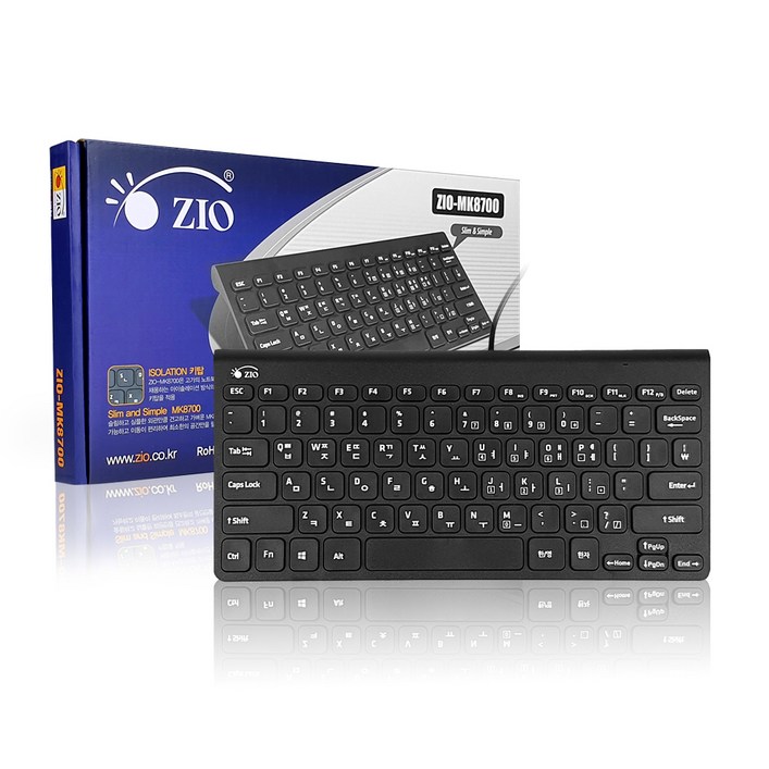 지오 미니 유선 텐키리스 키보드, 혼합색상, ZIOMK8700
