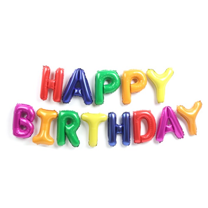 파티해 알파벳 은박 풍선 세트 HAPPY BIRTHDAY, 크레파스, 1세트