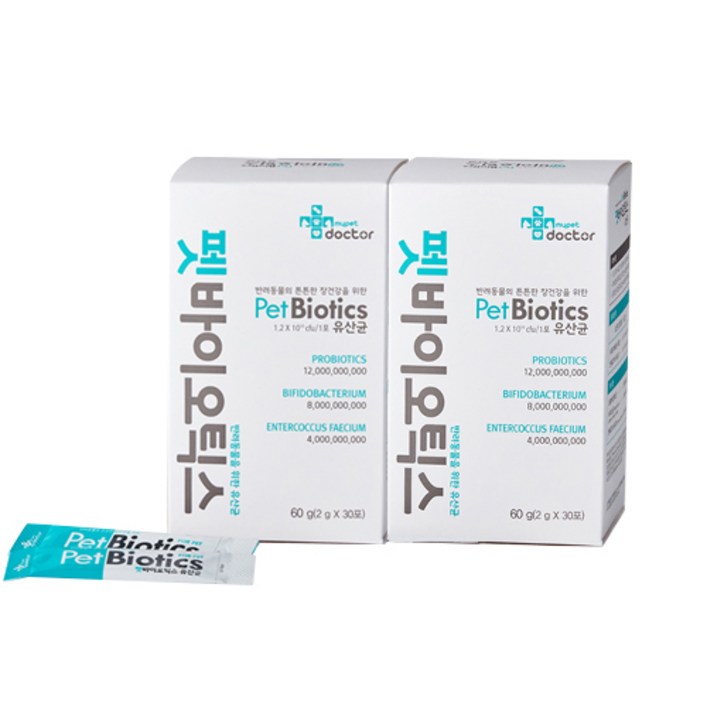 마이펫닥터 강아지 고양이 유산균 펫바이오틱스 2g x 30포, 유산균, 2개, 장건강