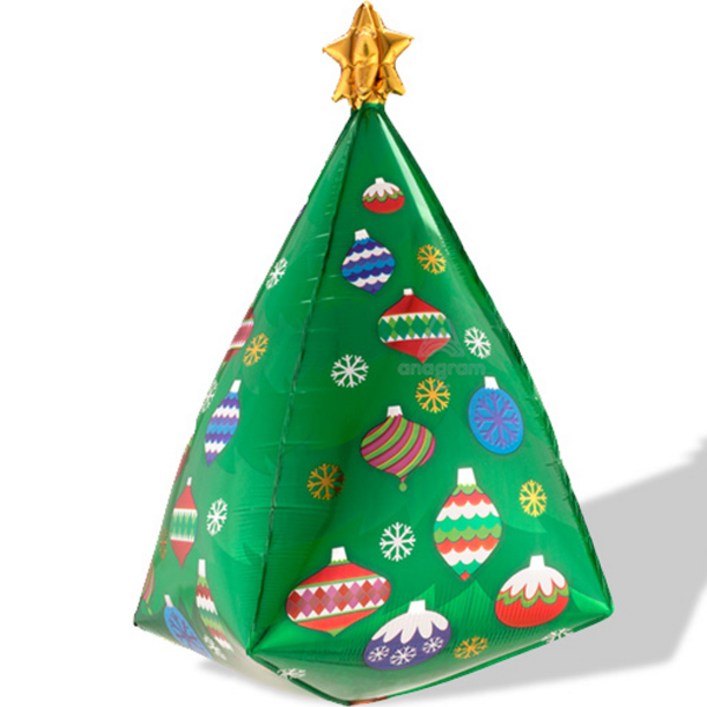 슈퍼쉐입 크리스마스 트리 윗 스타 풍선, 단일색상, 1개
