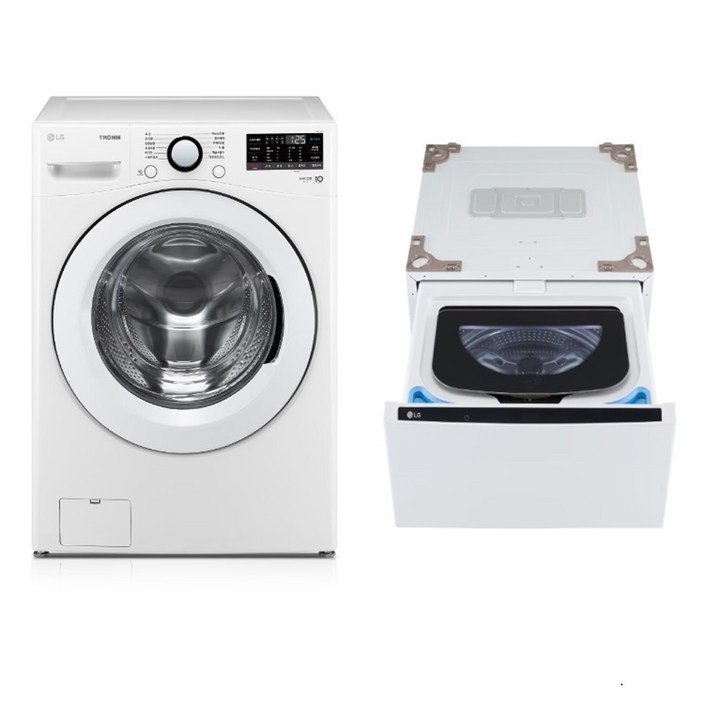 10 환급가전 LG전자 트롬 세탁기  트윈 미니워시 세트 F19WDWPX 19kg  4kg 방문설치