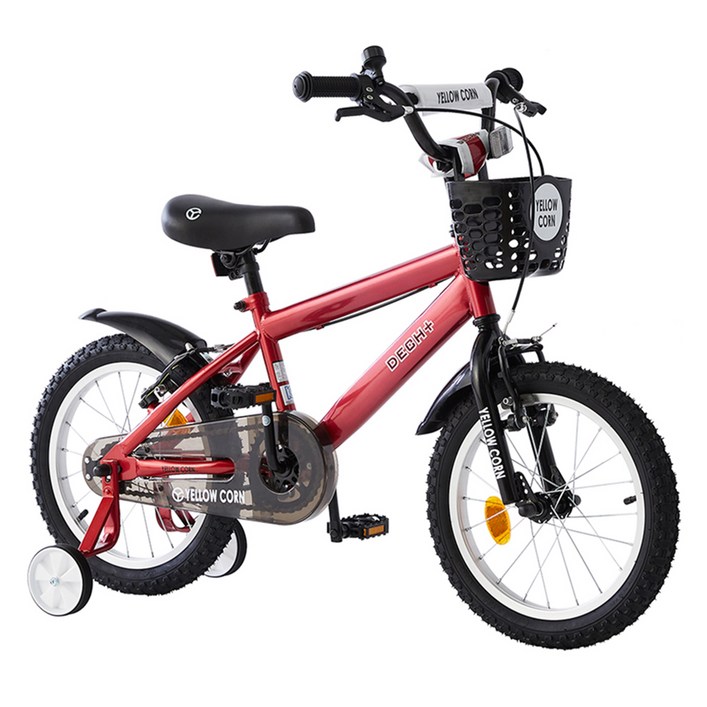 옐로우콘 아동용 데크 Plus 네발 보조 바퀴 자전거 45.7cm, 레드, 126cm, 1개