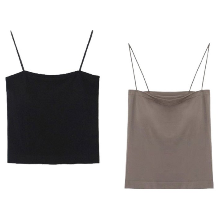 피어니스트 여성용 패드내장 나시 크롭 탑 티셔츠 2p 세트