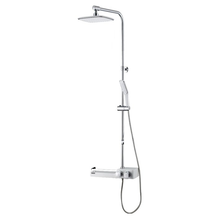 두진 선반형 해바라기샤워기 레인샤워수전 WT-3000N 방문설치, 화이트, 1개