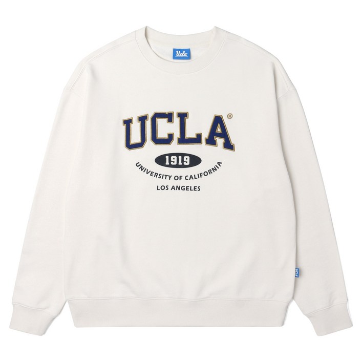 UCLA 프린트 자수 믹스 오버핏 쮸리 맨투맨 UA3LT82