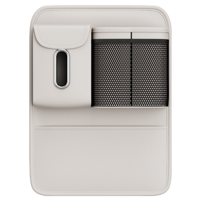 리버폭스 등받이 티슈케이스 멀티 수납 킥매트, 코튼베이지, 1개