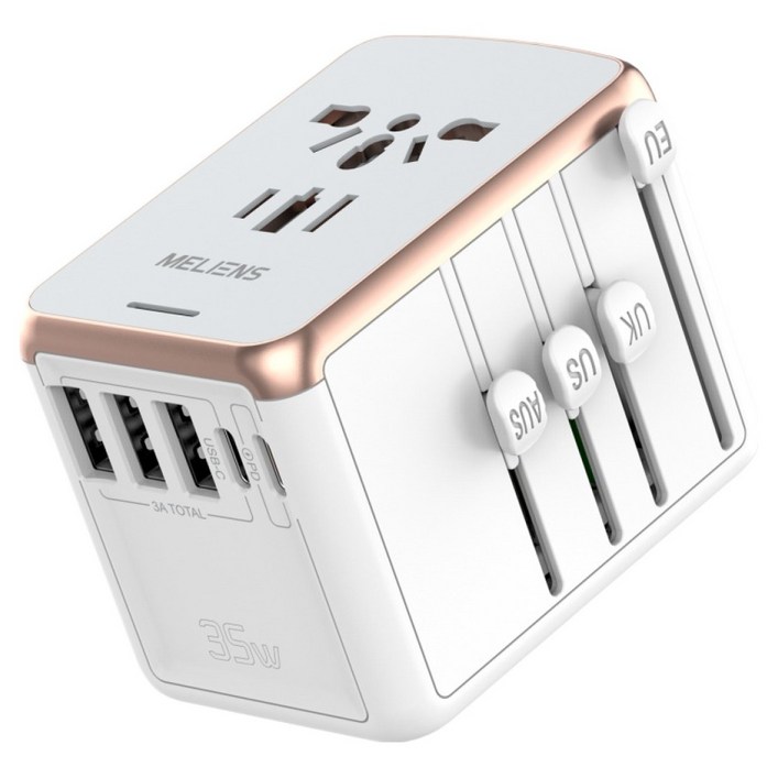 멜리언스 해외여행용 5포트 초고속충전 멀티 어댑터 화이트 PD35W ML-OL1, 1개